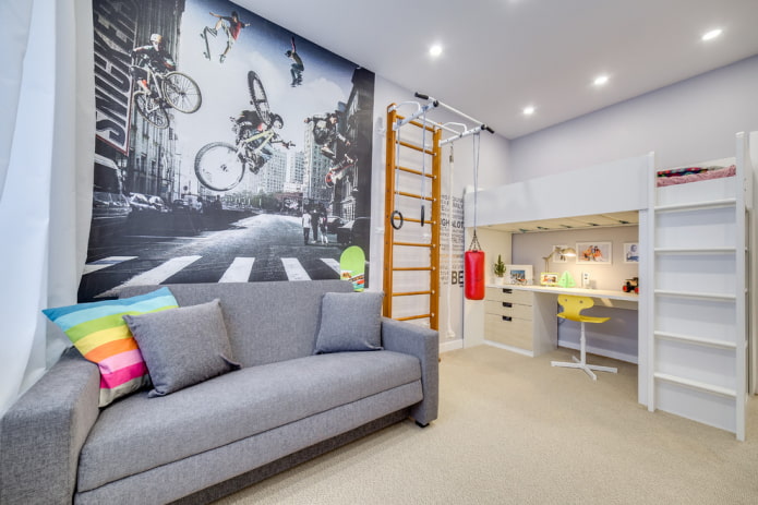 fotobehang met een fiets
