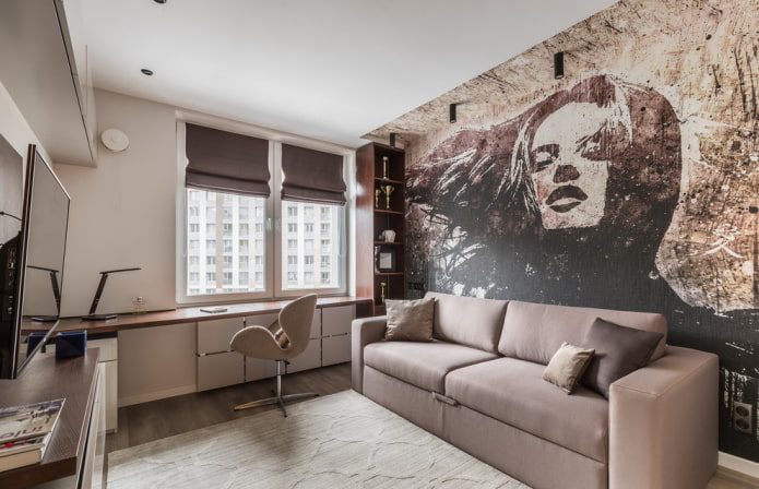 behang met portretprint