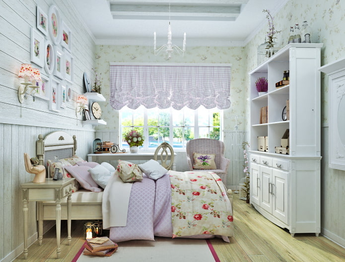 luifelgordijnen in het interieur van de Provence