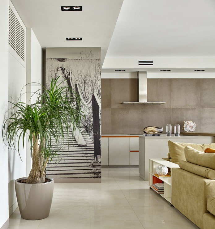 fresco in een modern interieur