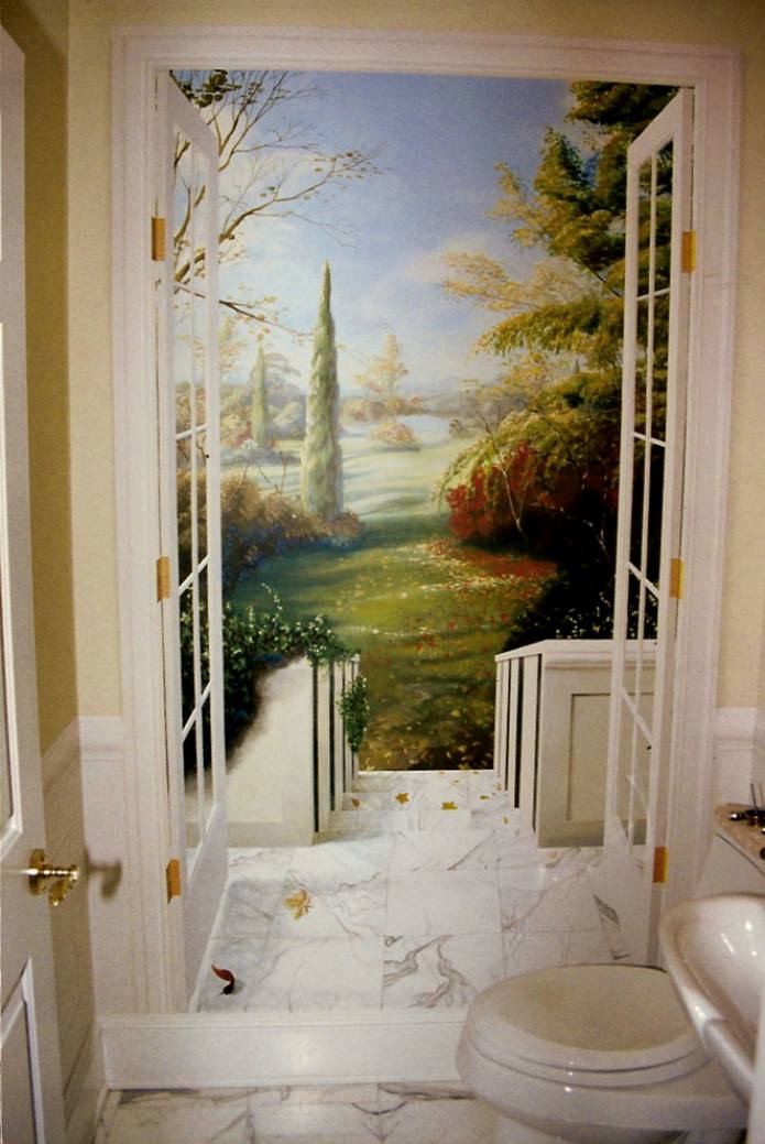 fresco in de badkamer