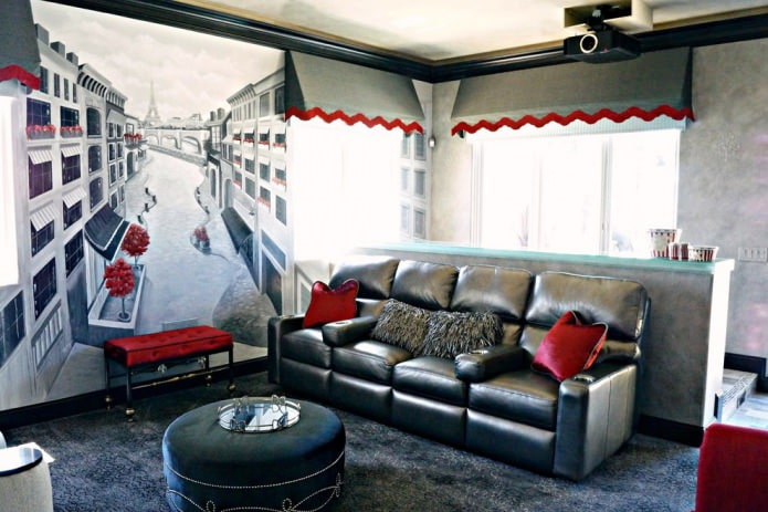 fresco in een moderne woonkamer