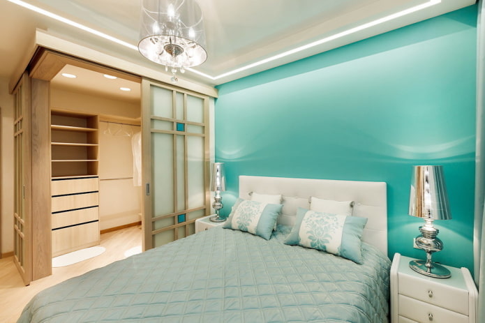 hoekkast in het interieur van de slaapkamer