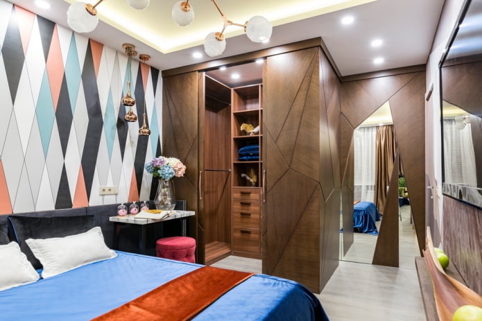hoekkast in het interieur van de slaapkamer