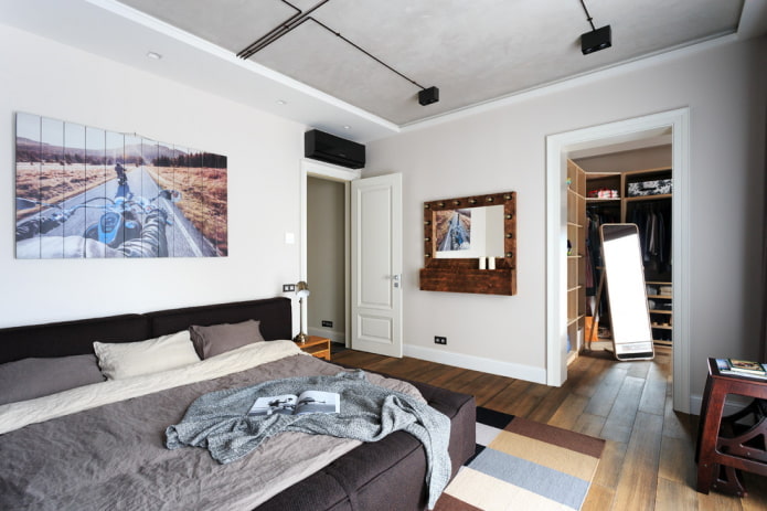 aparte kleedkamer in het interieur van de slaapkamer