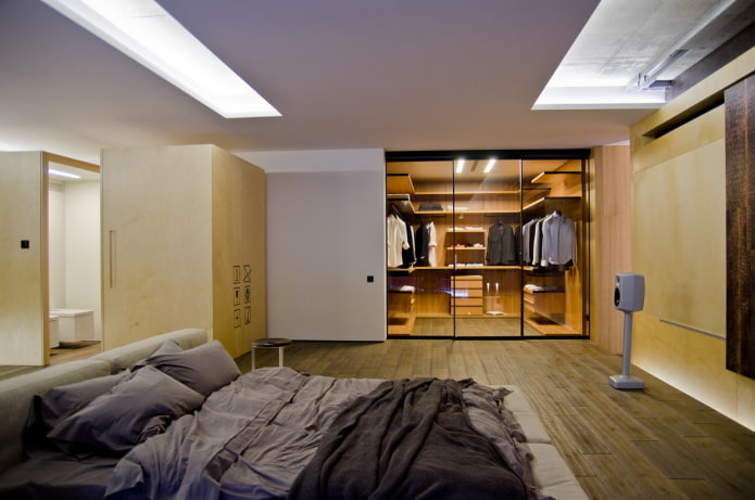 garderobedesign in het interieur van de slaapkamer