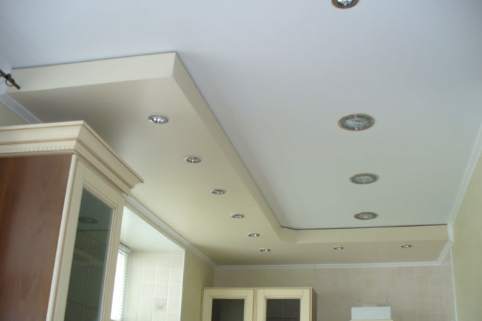 gipsplaatconstructie met matte stretchstof