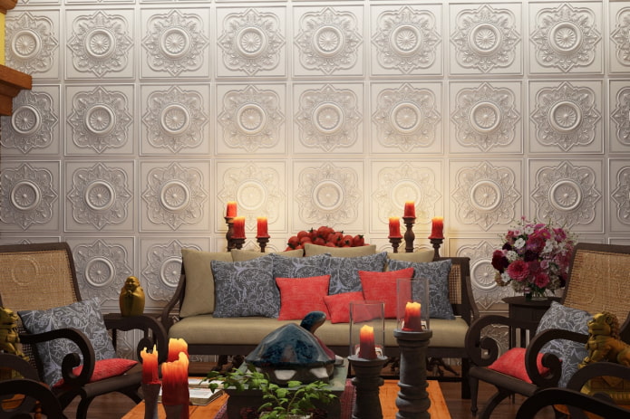 gipstegeldesign in het interieur