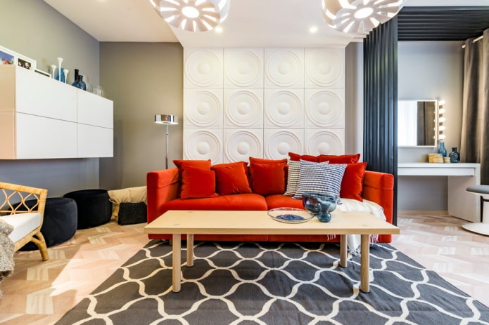 gipstegelontwerp in het interieur