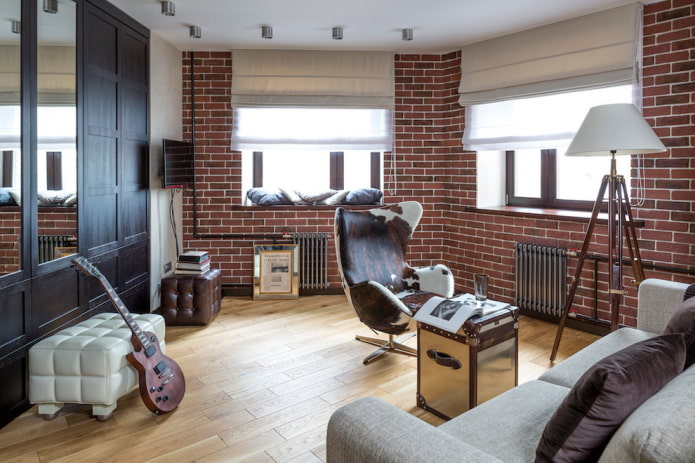 gipstegels in het interieur in loftstijl
