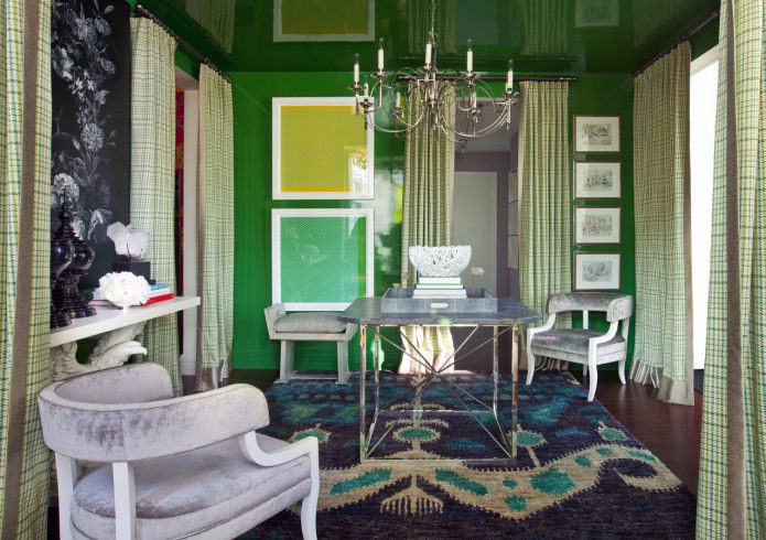 kamer in groene tinten