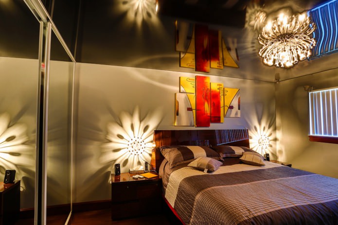 zwart plafond in de slaapkamer