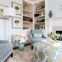 Blauwe kleur in het interieur: combinaties, ontwerpidee?n, 67 foto's-5
