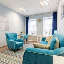 Blauwe kleur in het interieur: combinaties, ontwerpidee?n, 67 foto's-10