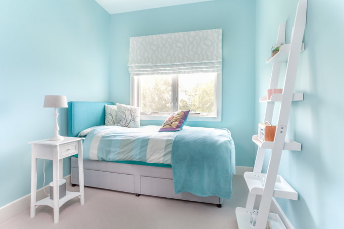 tinten blauw in het interieur van de kinderkamer