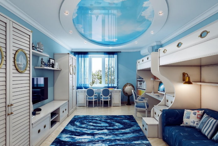 blauwe kinderkamer in maritieme stijl