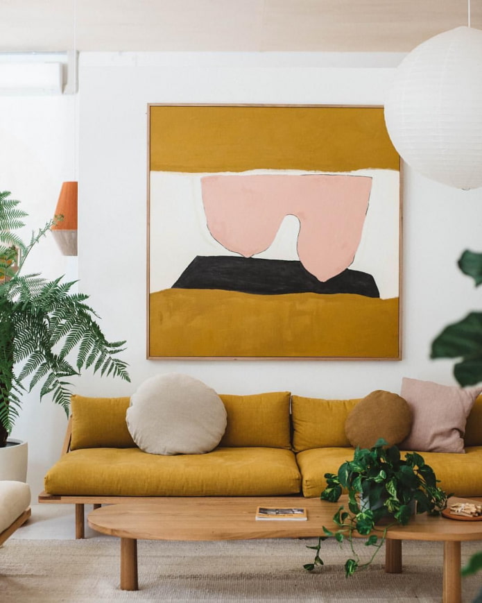 schilderij boven de bank