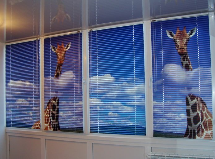 horizontale lamellen met fotoafdruk