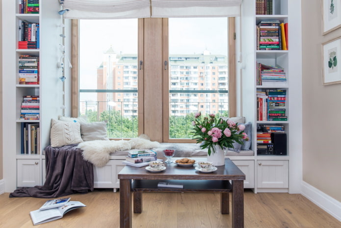 Slaapkamer bij het panoramische raam