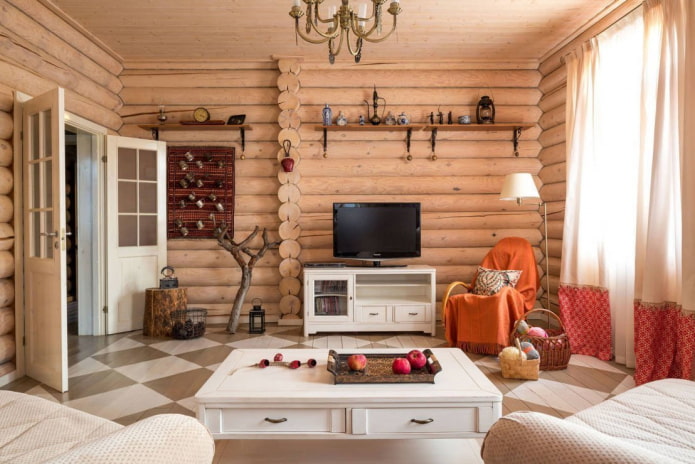 ruime woonkamer op het platteland