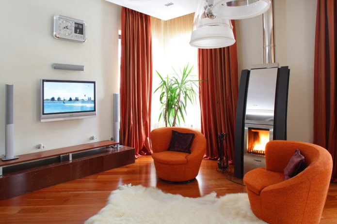gashaard en tv in het interieur van de woonkamer