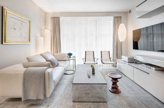 beige-grijze woonkamer