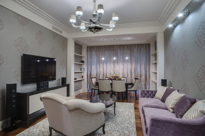 eethoek in de woonkamer in een Chroesjtsjovisch appartement