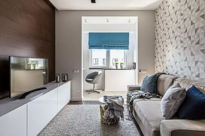werkruimte in de woonkamer in een Chroesjtsjovisch appartement