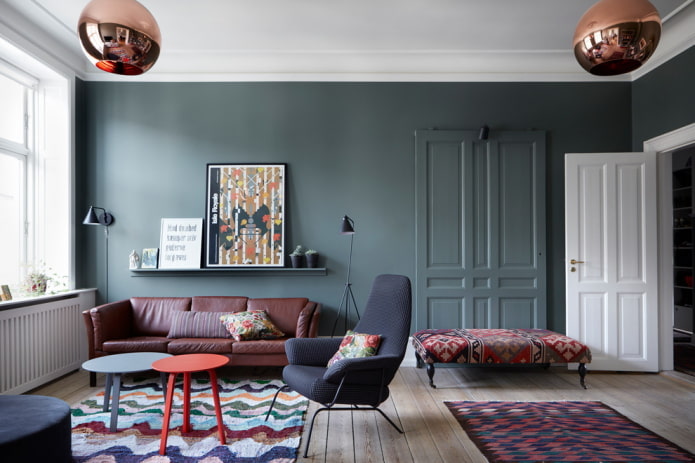woonkamerinterieur in Scandinavische stijl