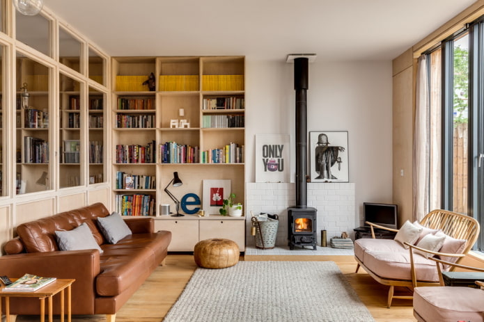 meubels in het interieur van de woonkamer in Scandinavische stijl
