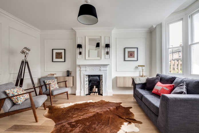 woonkamerinterieur in Scandinavische stijl