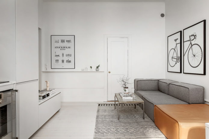 woonkamerinterieur in Scandinavische stijl