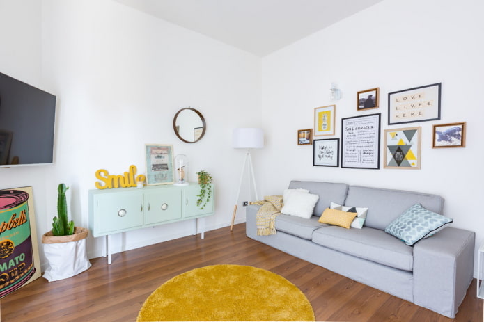 woonkamer vloerafwerking in Scandinavische stijl