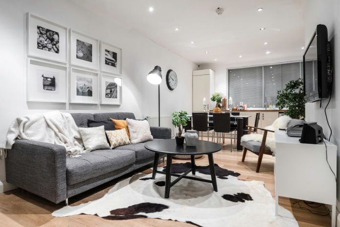 verlichting in de woonkamer in Scandinavische stijl