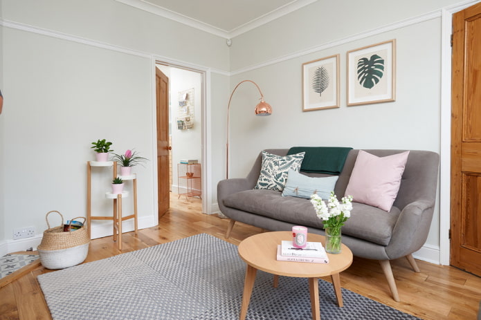 meubels in het interieur van de woonkamer in Scandinavische stijl