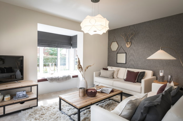 woonkamermuurdecoratie in Scandinavische stijl