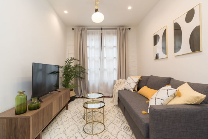 kleine woonkamer in Scandinavische stijl