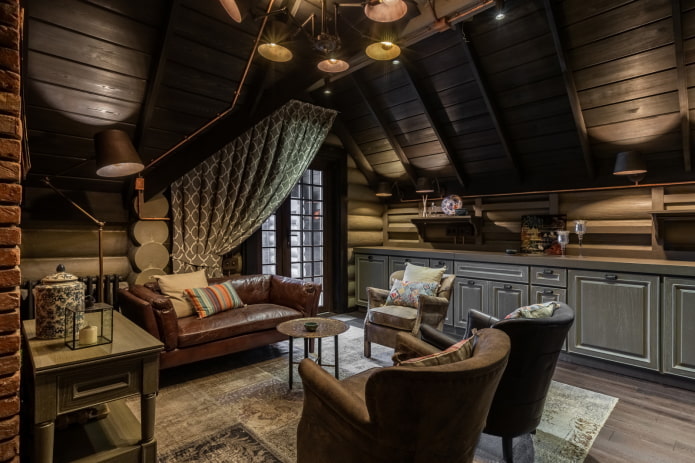 Houten woonkamer