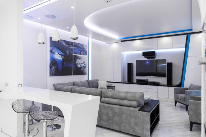 Woonkamer met bioscoop