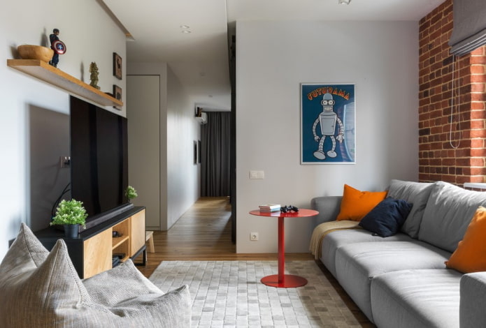 Lichte loftwoonkamer