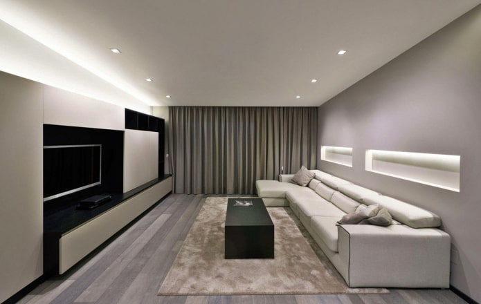 woonkamer decoratie in een minimalistische stijl