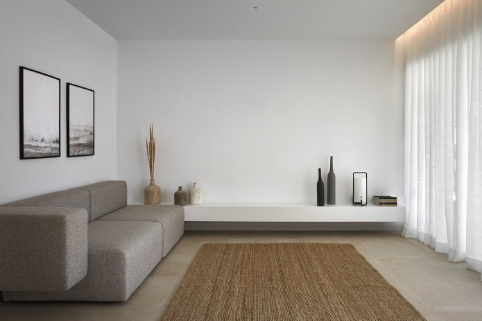 textiel in de woonkamer in een minimalistische stijl