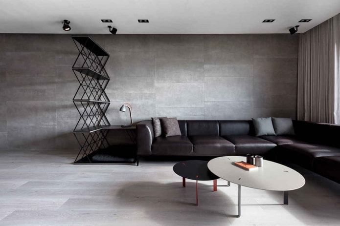 kleurenschema in de woonkamer in minimalistische stijl