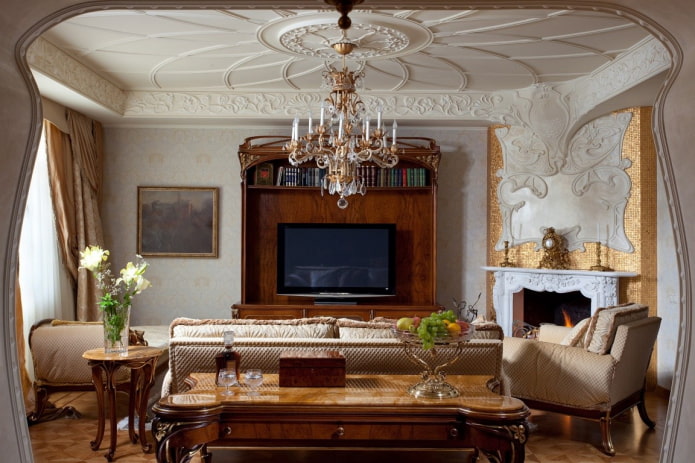 Woonkamer in Art Nouveau-stijl