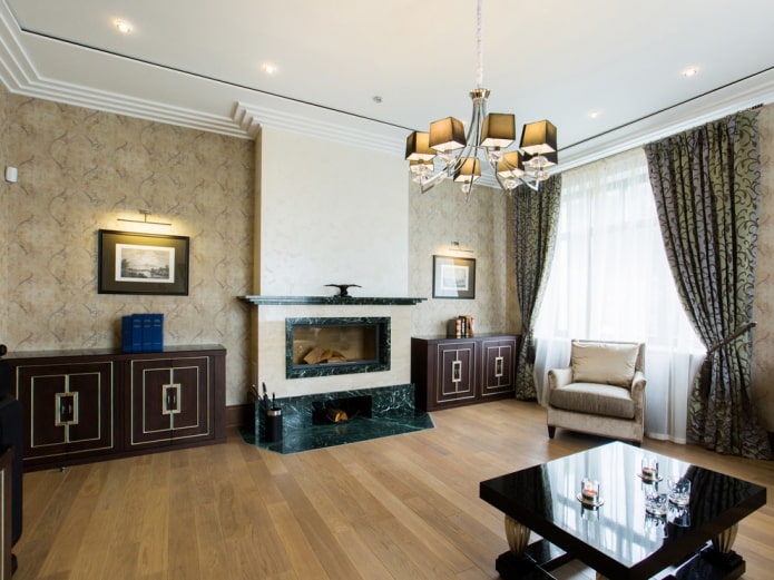 neutrale tinten in het interieur van de woonkamer