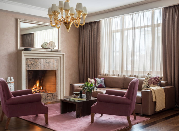 Open haard in huis