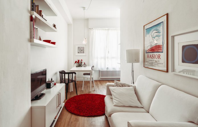 woonkamer in een klein appartement