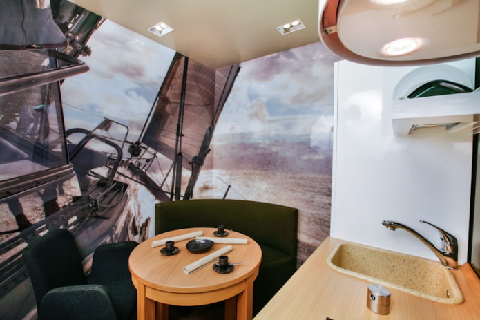 fotobehang bij de bank in de keuken