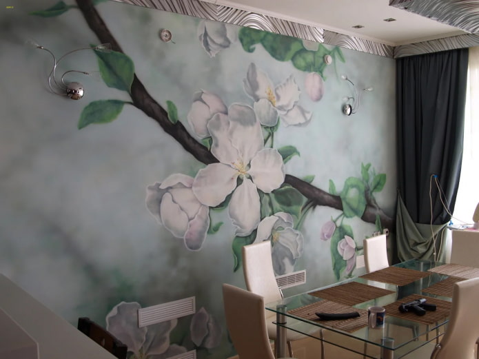 behang met bloemen