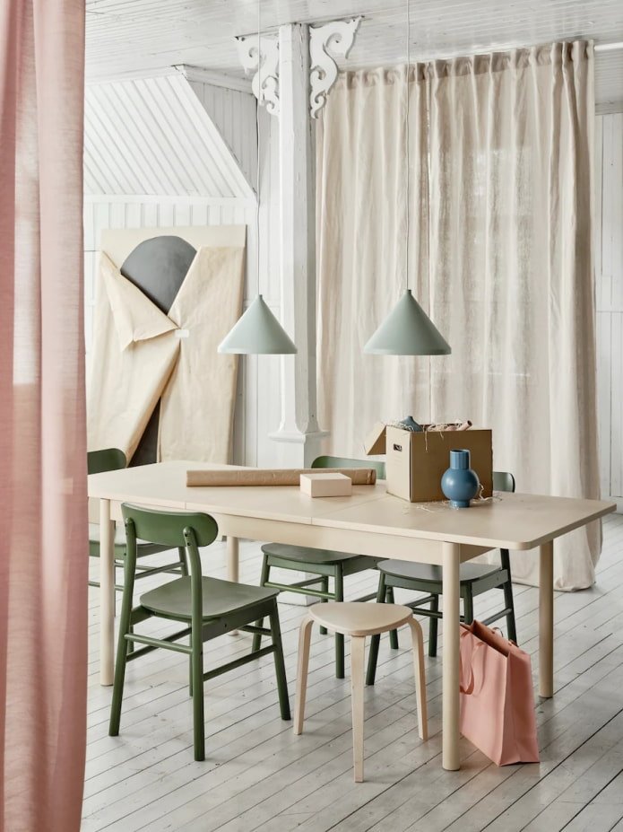 Lampen boven de tafel